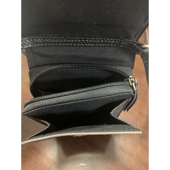 St. Johns Bay Black Pebble Leather Mini Crossbody Bag Adjustable Strap - Picture 5 of 6